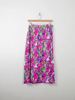 Vintage Pink Printed Midi Skirt M/L