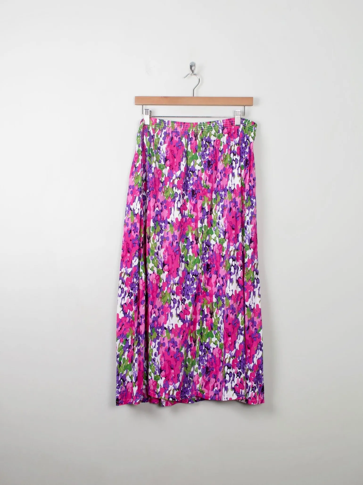Vintage Pink Printed Midi Skirt M/L