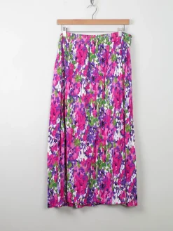 Vintage Pink Printed Midi Skirt M/L