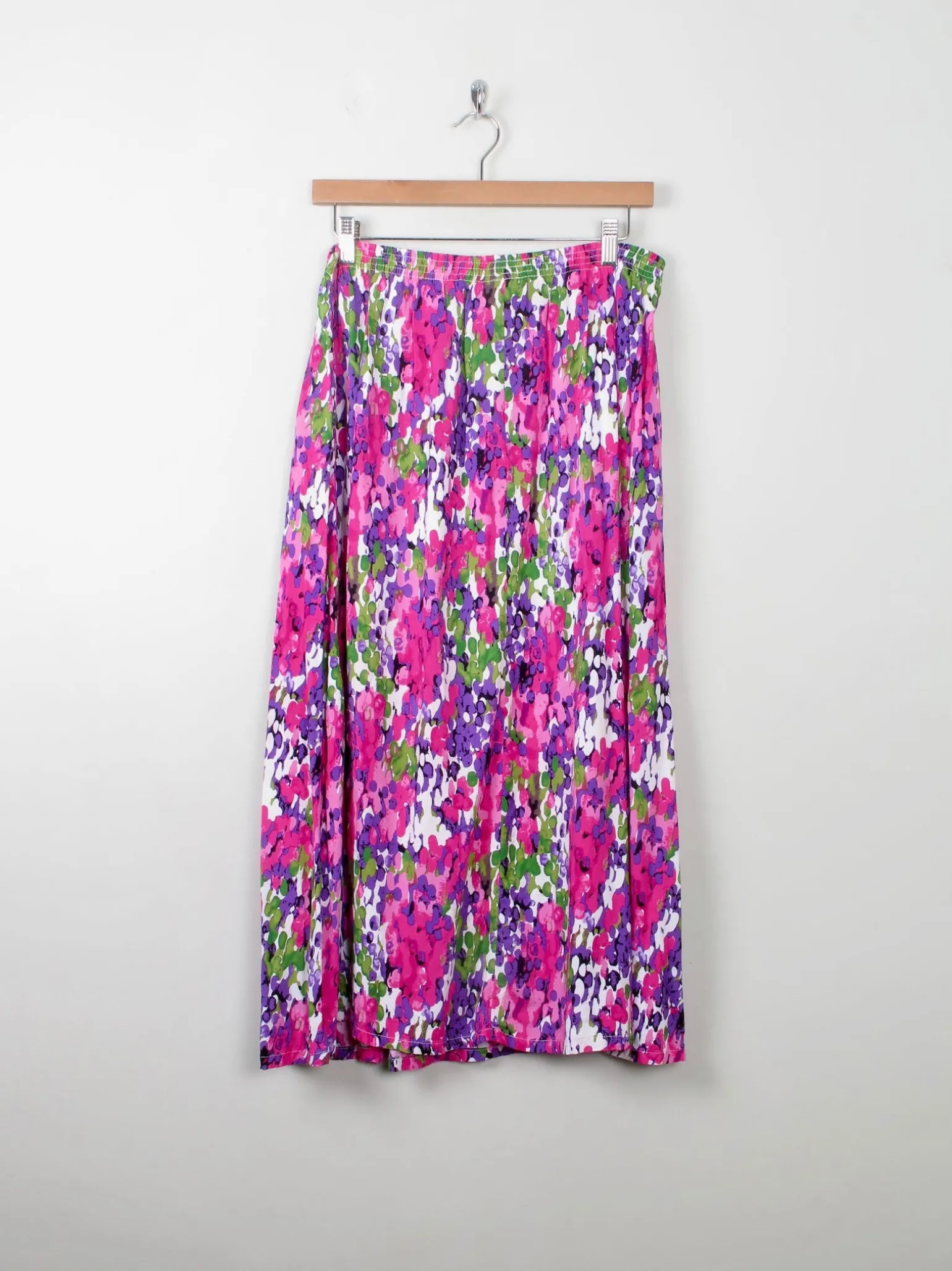 Vintage Pink Printed Midi Skirt M/L