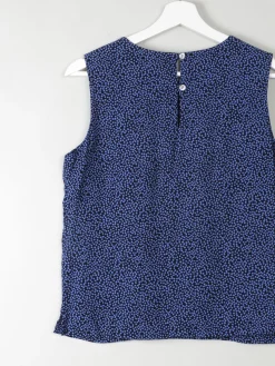Vintage Polka Dot Sleeveless Blouse S