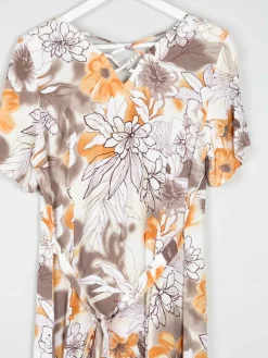 Vintage Printed Button Down Dress S