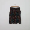 Vintage Printed Corduroy Midi Skirt 34"