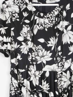 Vintage Printed 1970s Midi Dress L/XL