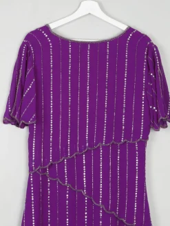 Vintage Purple Beaded Maxi Dress 10/12