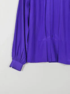 Vintage Purple Liz Claiborne Blouse High Neck S/M