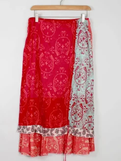 Vintage Red & Blue Printed Skirt M/L