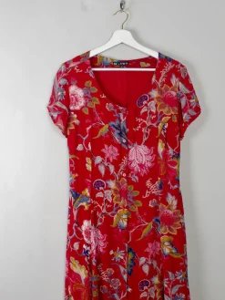 Vintage Red Button Down Midi Dress S/M