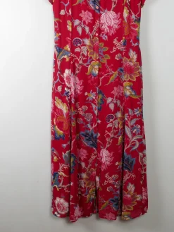 Vintage Red Button Down Midi Dress S/M