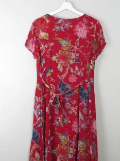 Vintage Red Button Down Midi Dress S/M