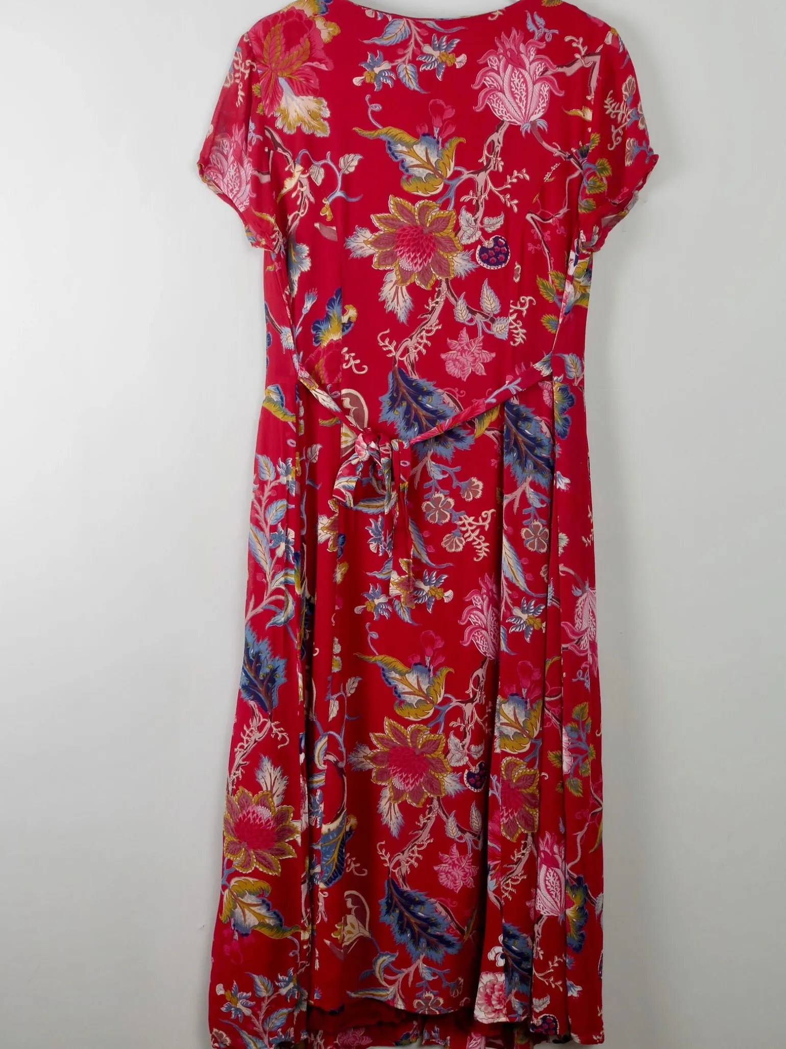 Vintage Red Button Down Midi Dress S/M