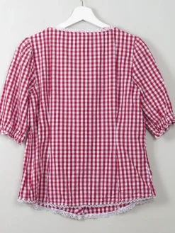 Vintage Red Gingham Blouse L