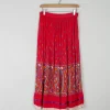 Vintage Red Printed Skirt 27" W