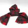 Vintage Red Tartan Wool Scarf