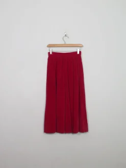 Vintage Red Velvet Skirt Midi XXS 24" w