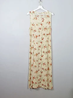 Vintage 90s Floral Buttermilk Dress S