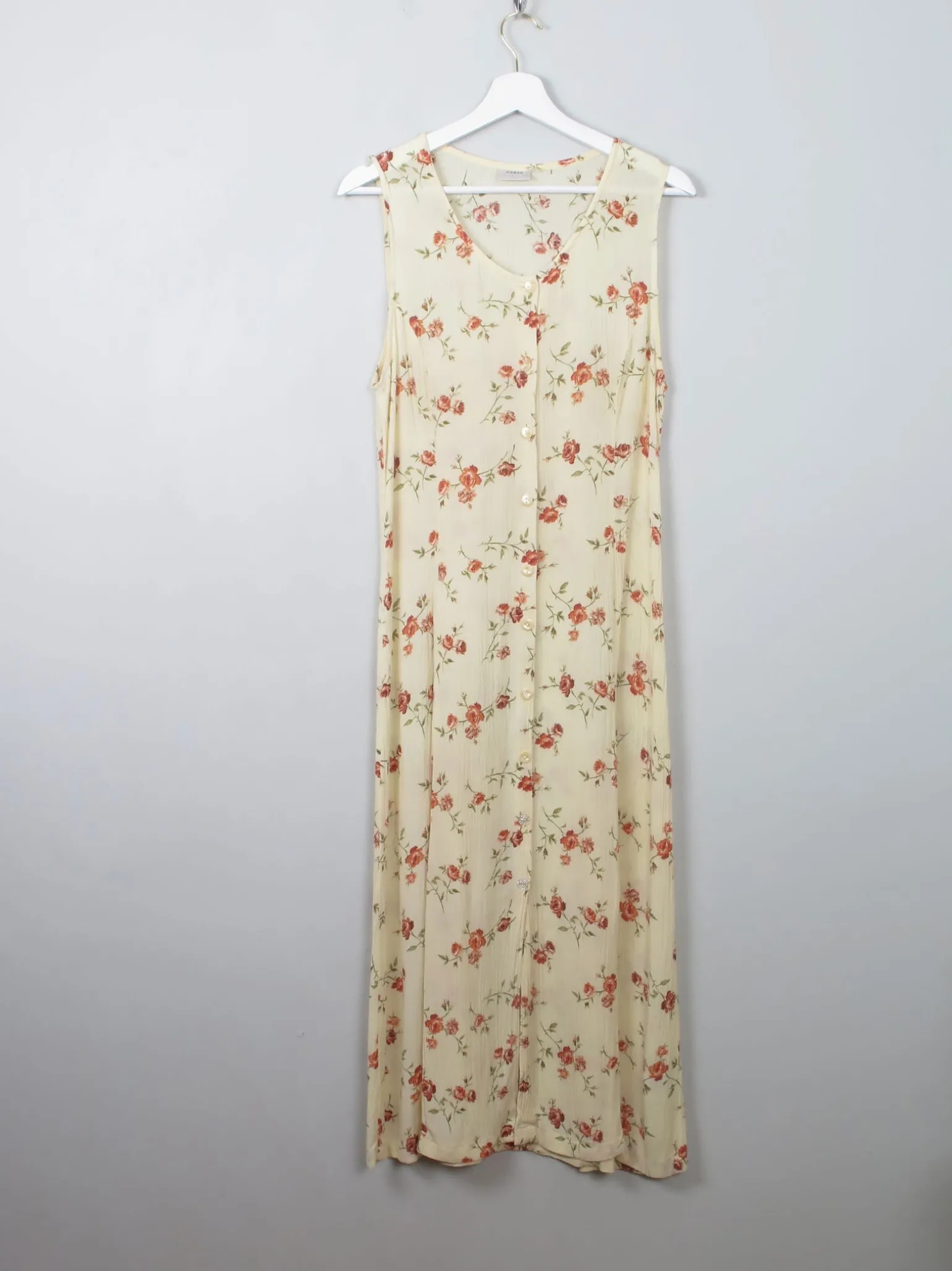 Vintage 90s Floral Buttermilk Dress S