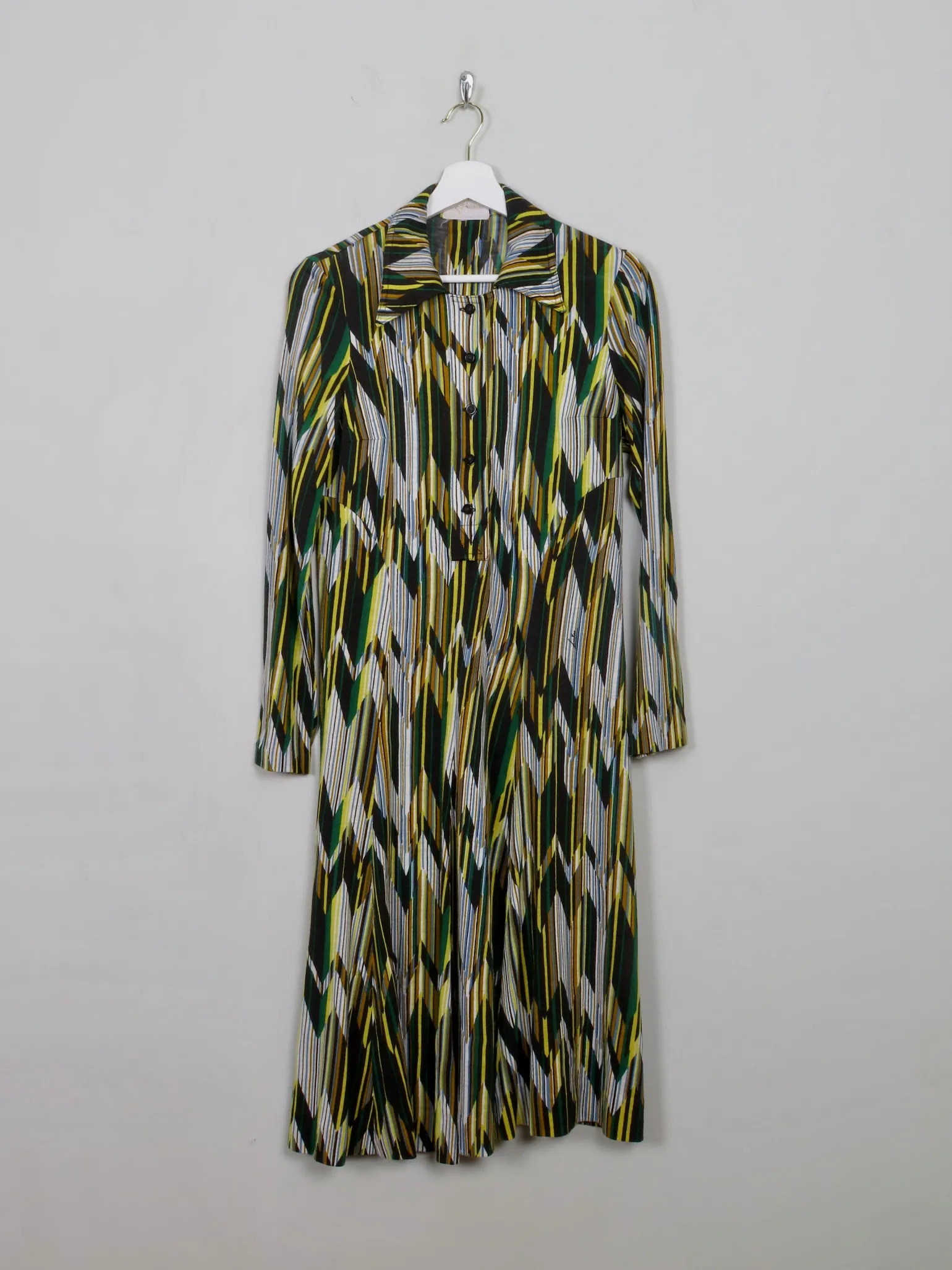 Vintage 1970s Printed Shirt Dress 10/12
