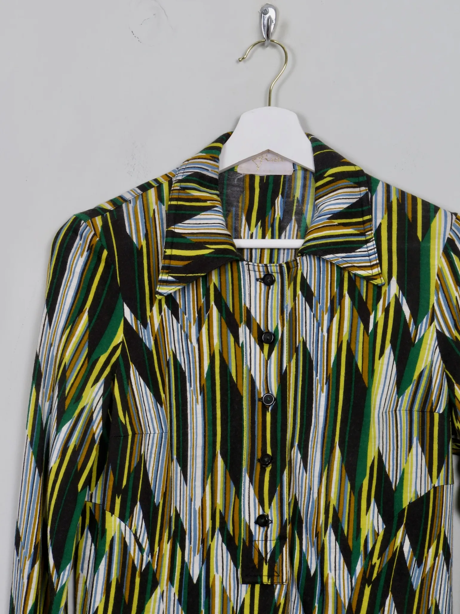Vintage 1970s Printed Shirt Dress 10/12