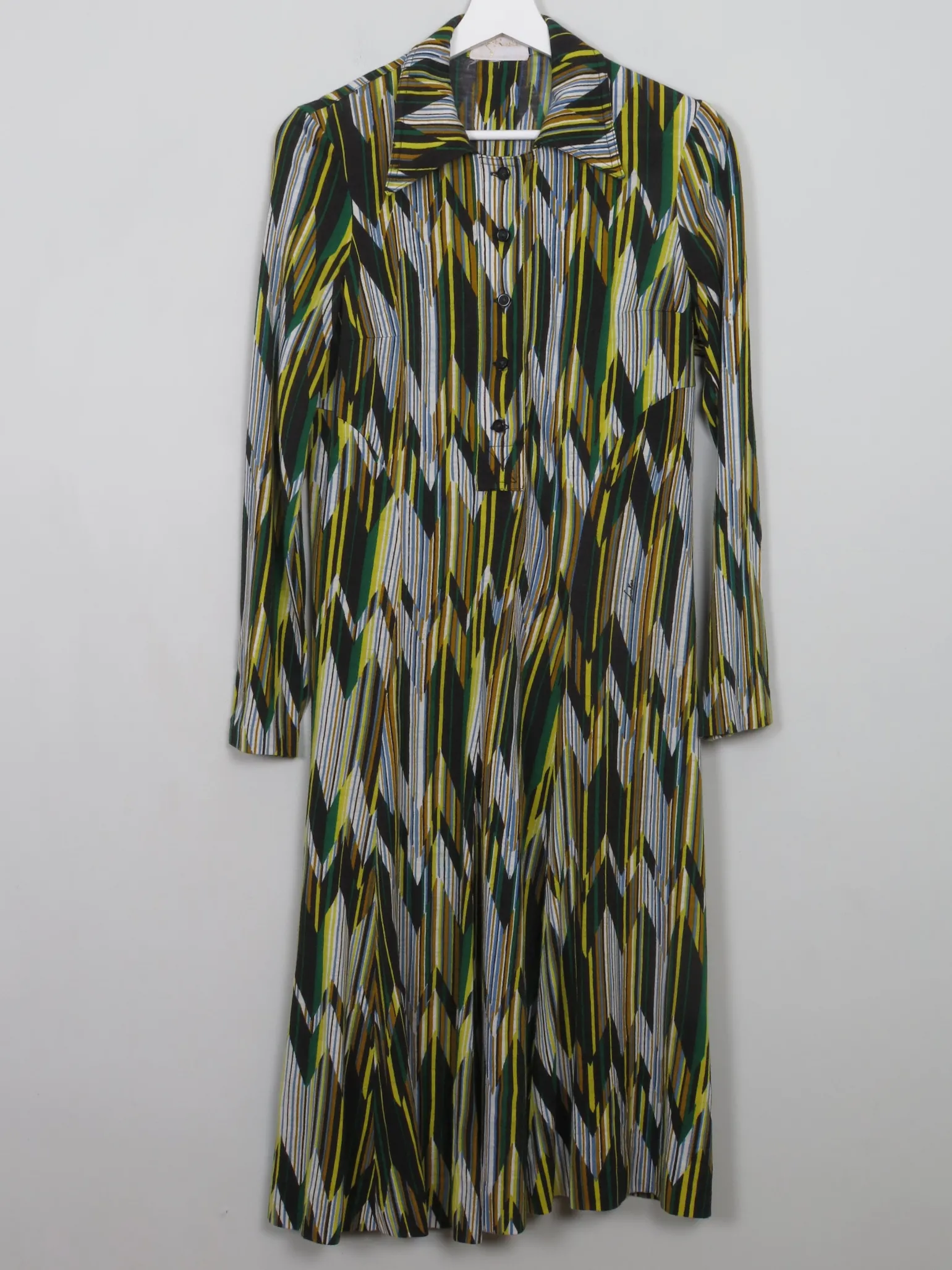 Vintage 1970s Printed Shirt Dress 10/12