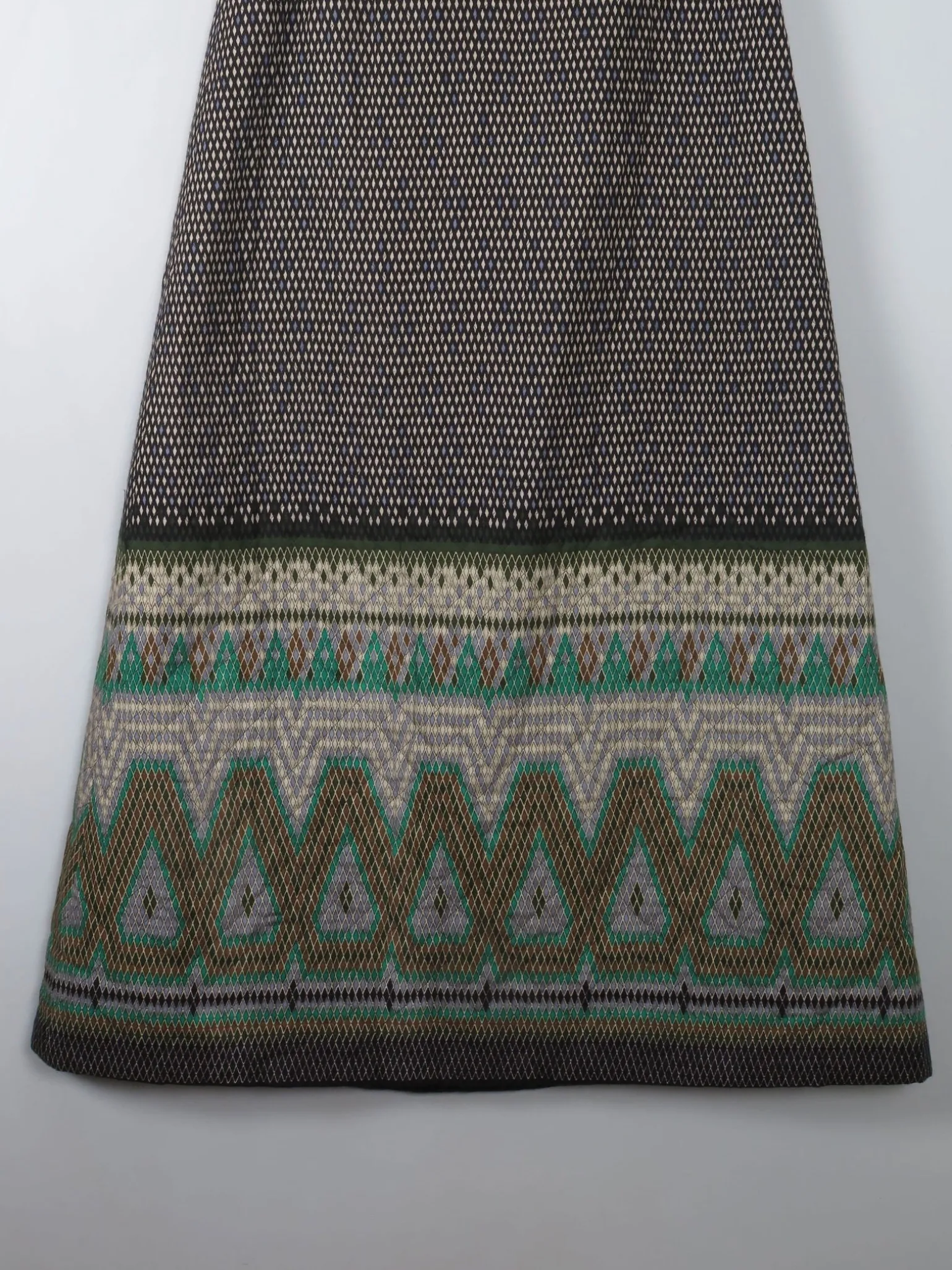 Vintage 1970s Quilted Maxi Skirt 29" W 10