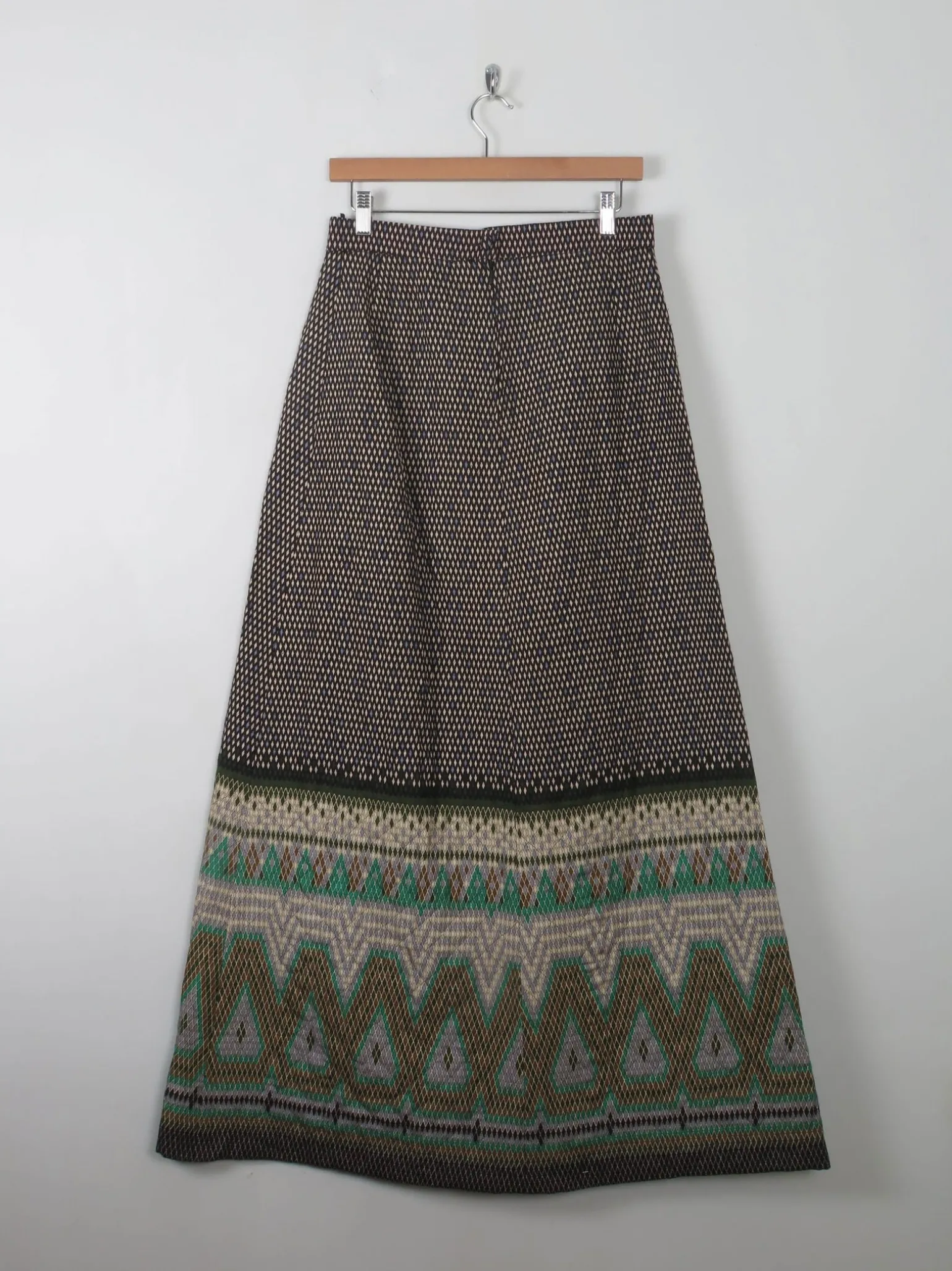 Vintage 1970s Quilted Maxi Skirt 29" W 10