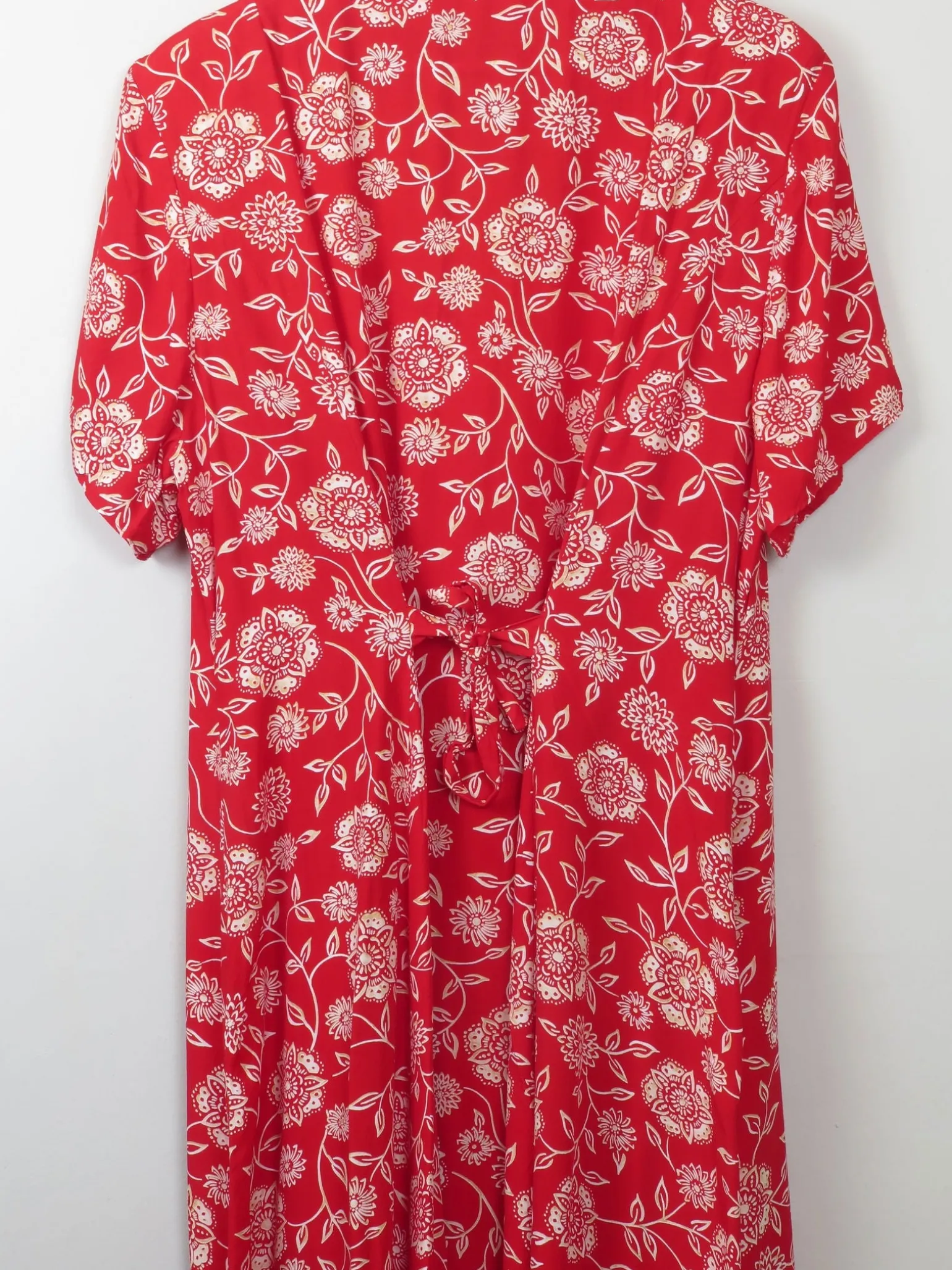 Vintage 90s Red Printed Tea Dress L/XL