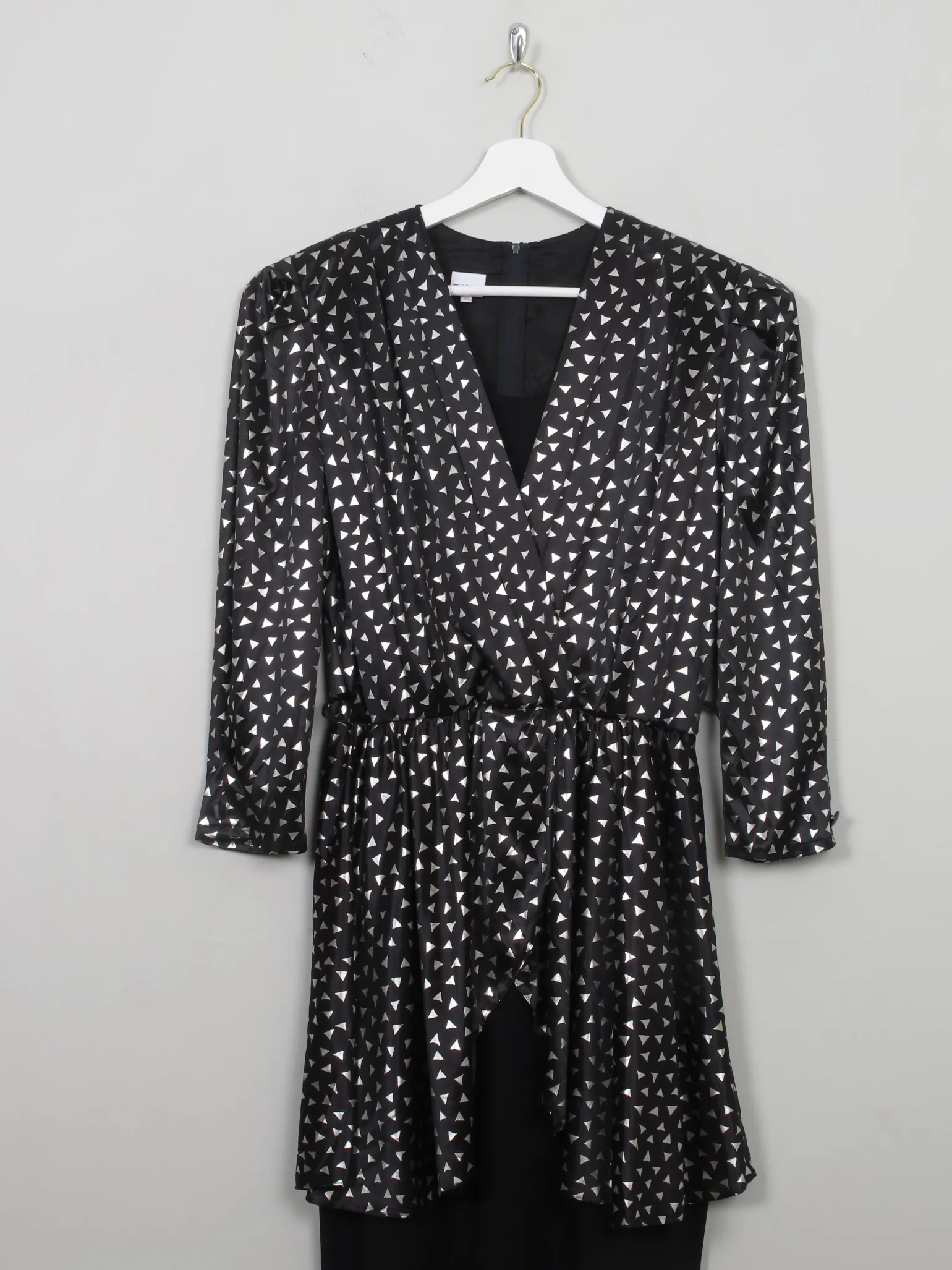 Vintage 1980s Silver & Black Dress S/M