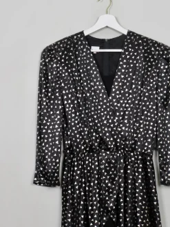 Vintage 1980s Silver & Black Dress S/M