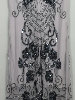Vintage 1920s Style Grey & Mauve Beaded Dress