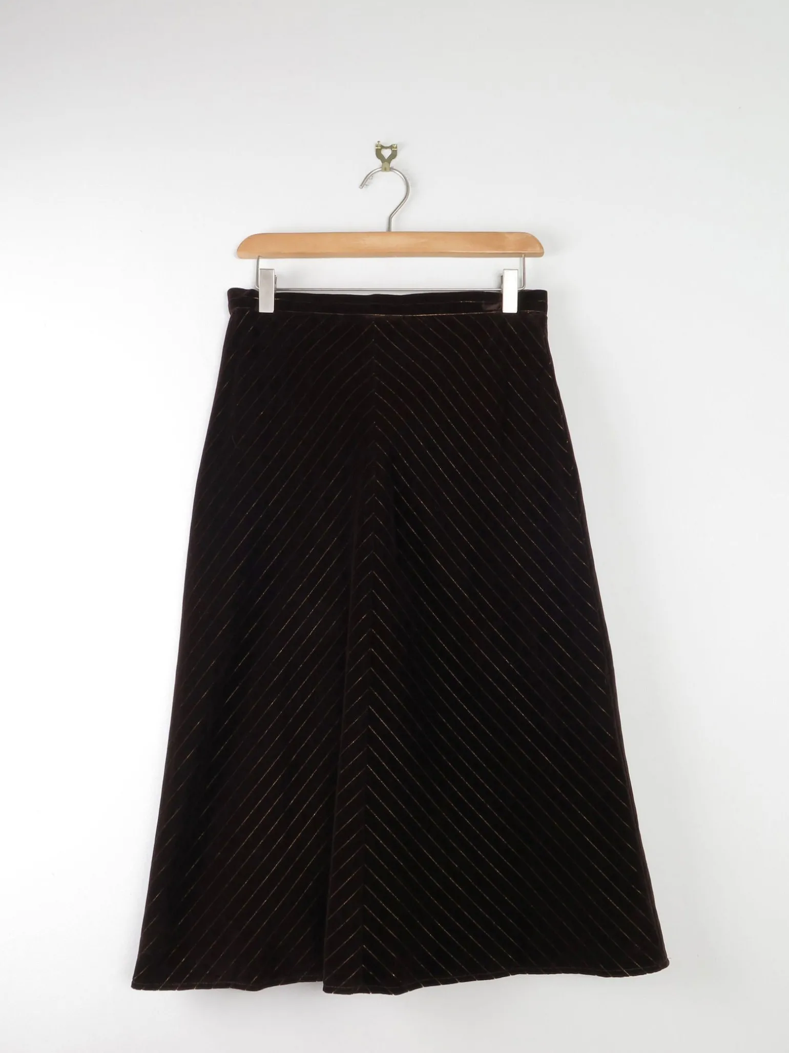 Vintage 1970s Velvet With Lurex Pinstripes S