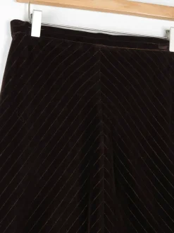 Vintage 1970s Velvet With Lurex Pinstripes S