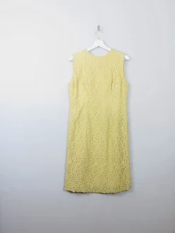 Vintage 1960s Yellow Lace Dress M