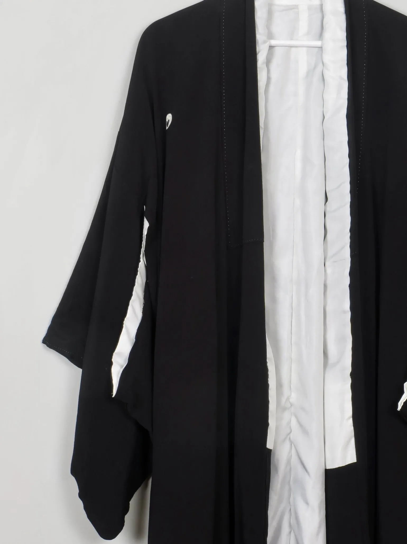 Vintage Silk & Wool Black & Embellished Kimono S/M