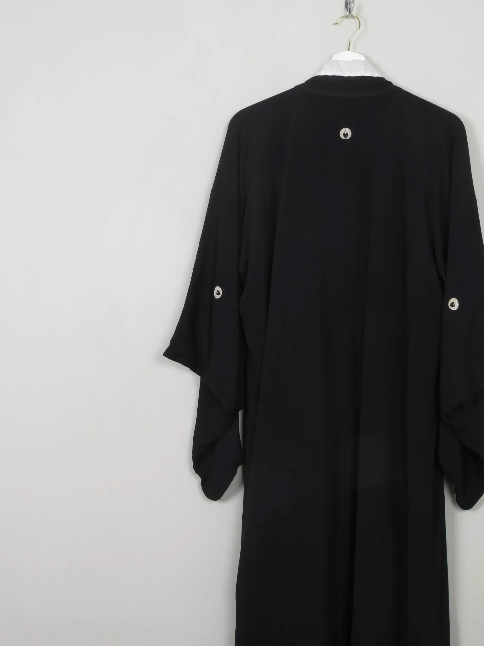 Vintage Silk & Wool Black & Embellished Kimono S/M