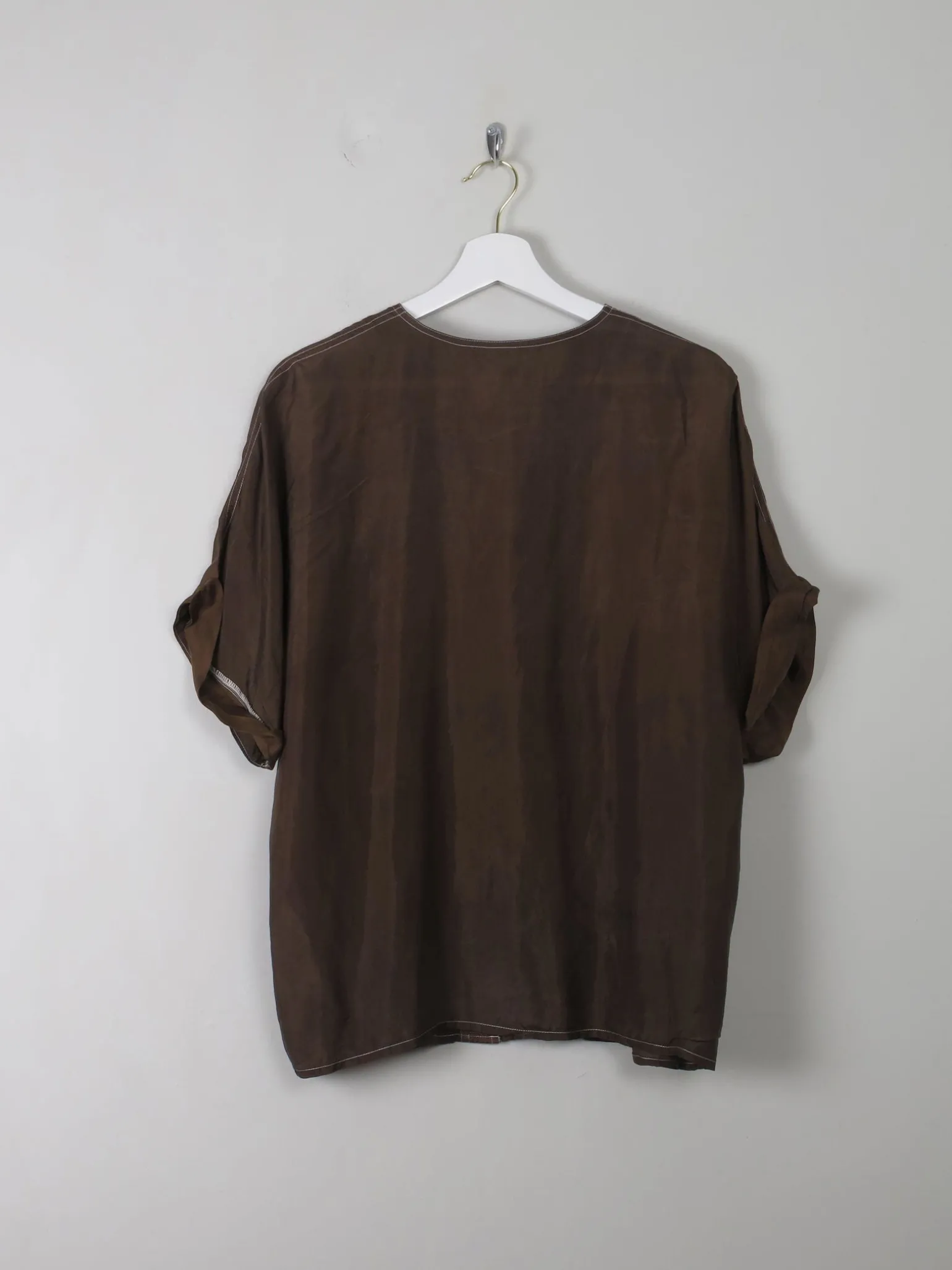 Vintage Silk Brown Blouse M