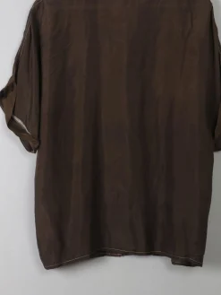 Vintage Silk Brown Blouse M