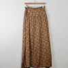 Vintage Silk Maxi Skirt Paisley Print 29"W
