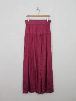 Vintage Silk Pink/Purple Taffeta Maxi Skirt S