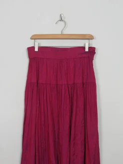 Vintage Silk Pink/Purple Taffeta Maxi Skirt S