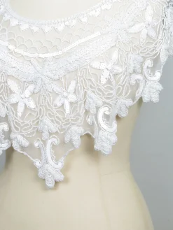 Vintage Style Beaded White Cape/Collar One Size New