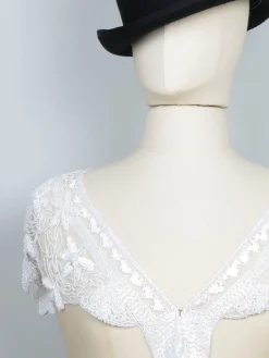 Vintage Style Beaded White Cape/Collar One Size New