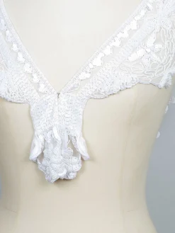Vintage Style Beaded White Cape/Collar One Size New