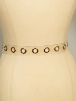 Vintage Style Belt Clear Plastic With Gold Hard-Wear S/M /L New