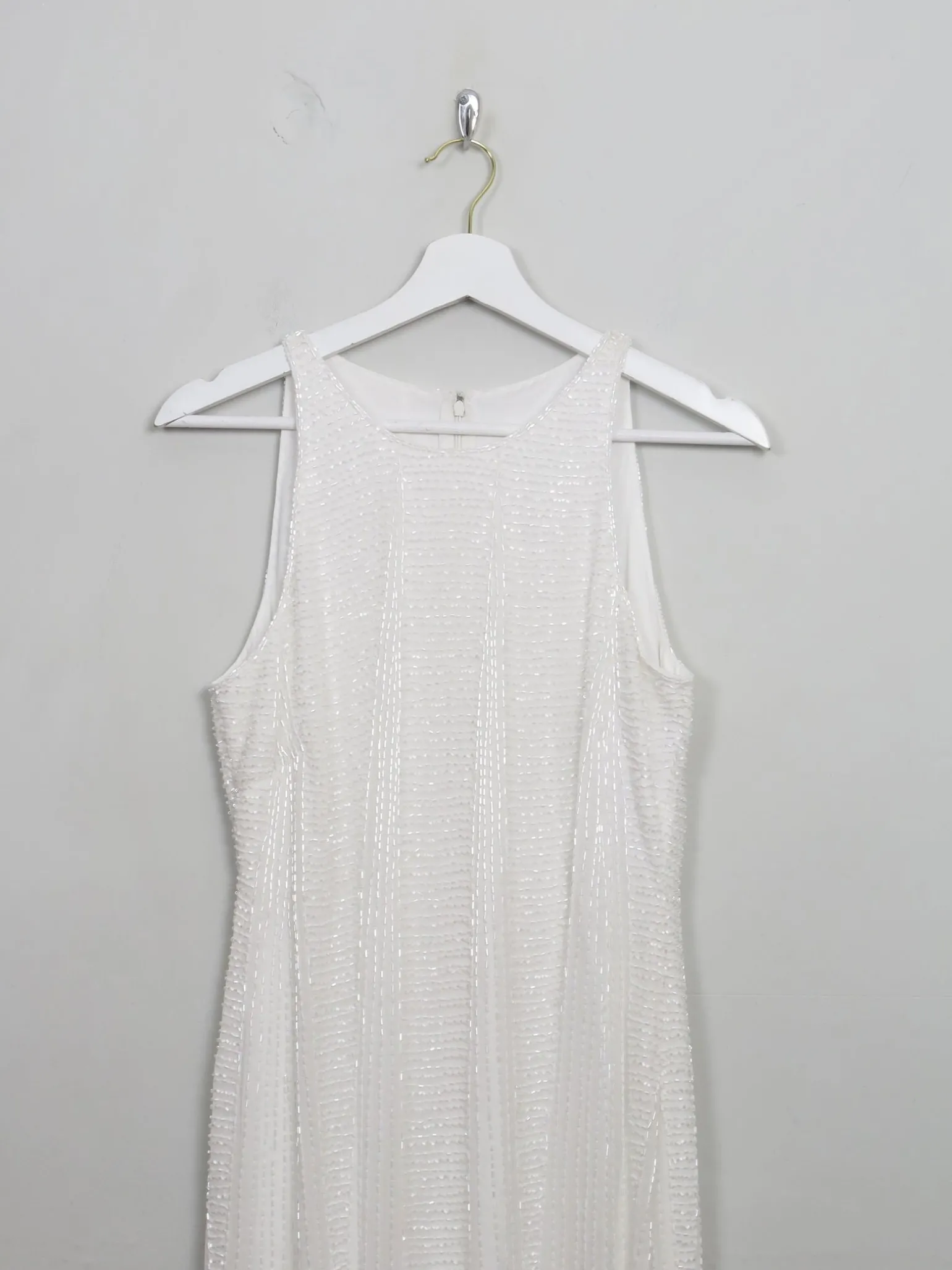 Vintage Style Cream Beaded Dress S