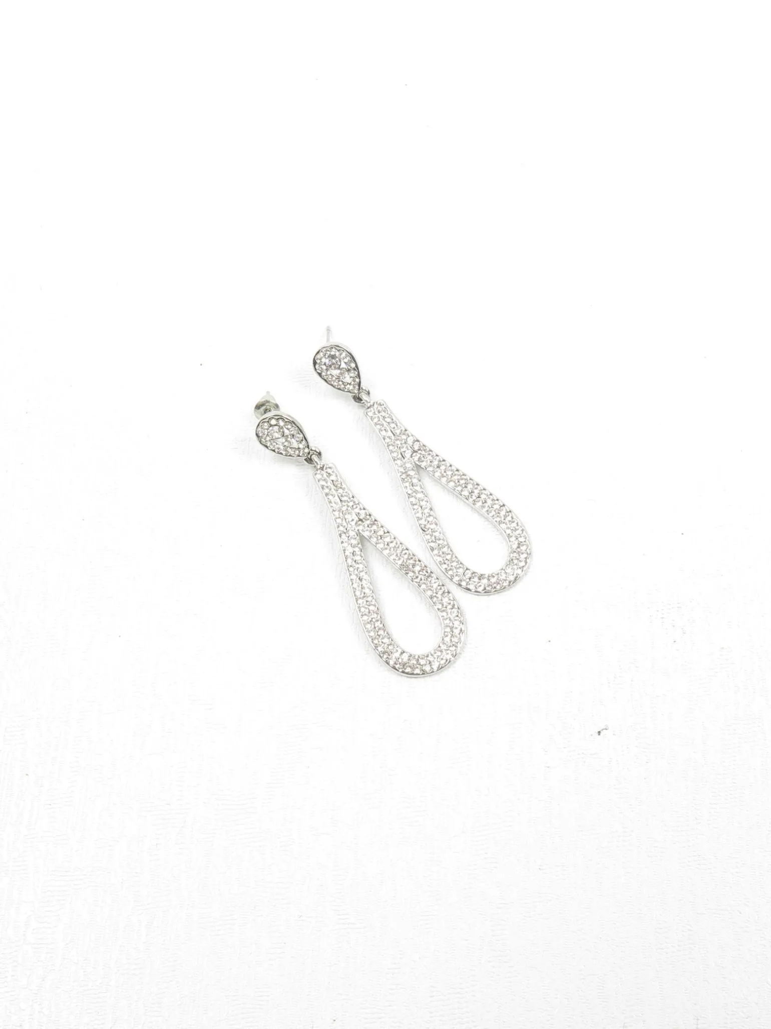 Vintage Style Diamante Tear Drop Earrings
