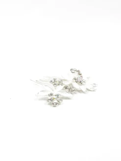Vintage Style  Hair Comb Small Silver & Diamanté