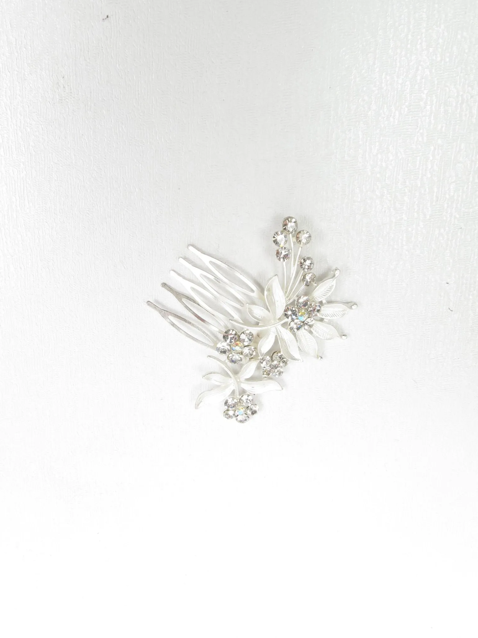 Vintage Style  Hair Comb Small Silver & Diamanté