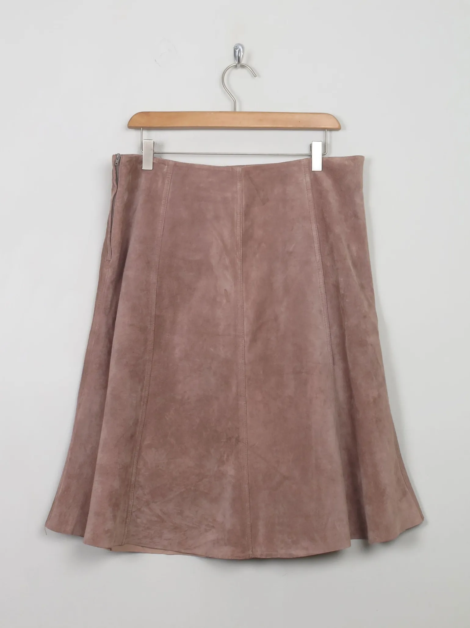 Vintage Taupe Suede Skirt 32" W