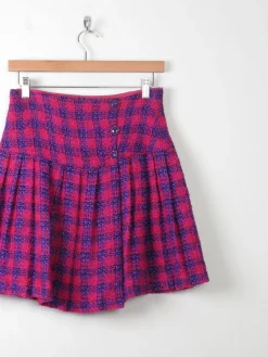 Vintage Tweed Pink & Purple Mini Skirt 27